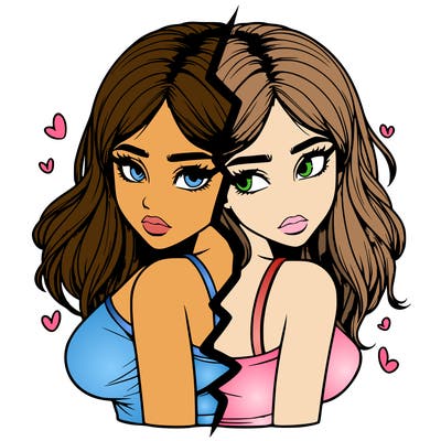 realistic girl split