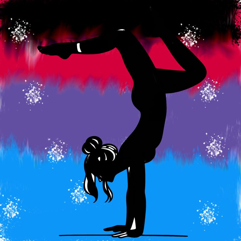 a woman doing a handstand