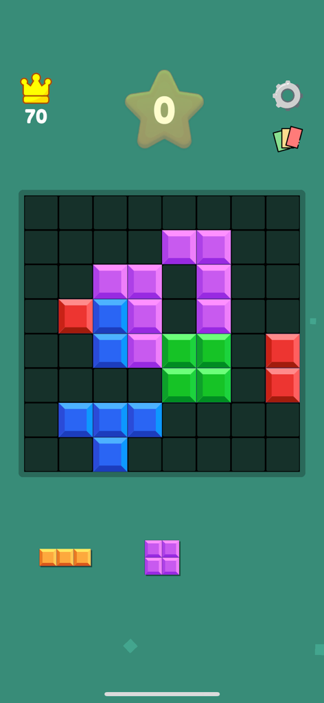Block Blast - Puzzle Master - Gameplay of Block Blast Puzzle Master showing colorful blocks on an 8x8 grid.