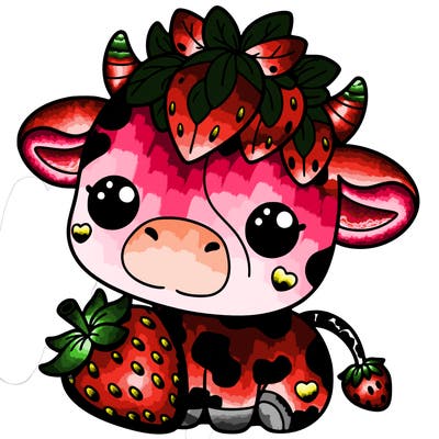cute strawberry cow