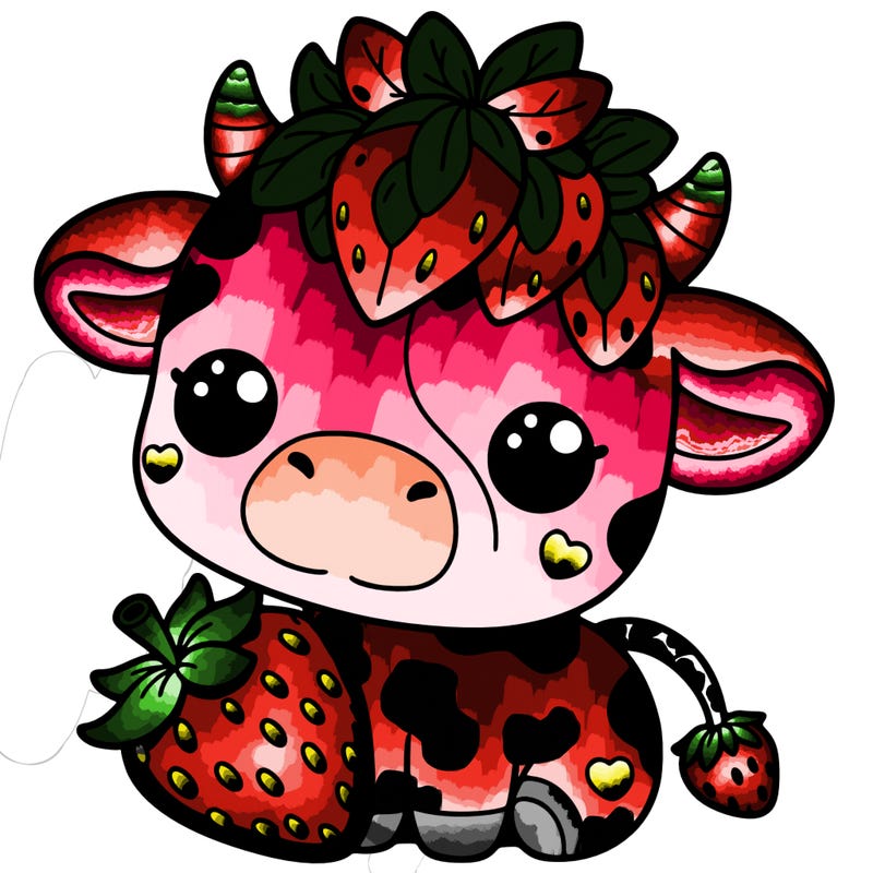 cute strawberry cow