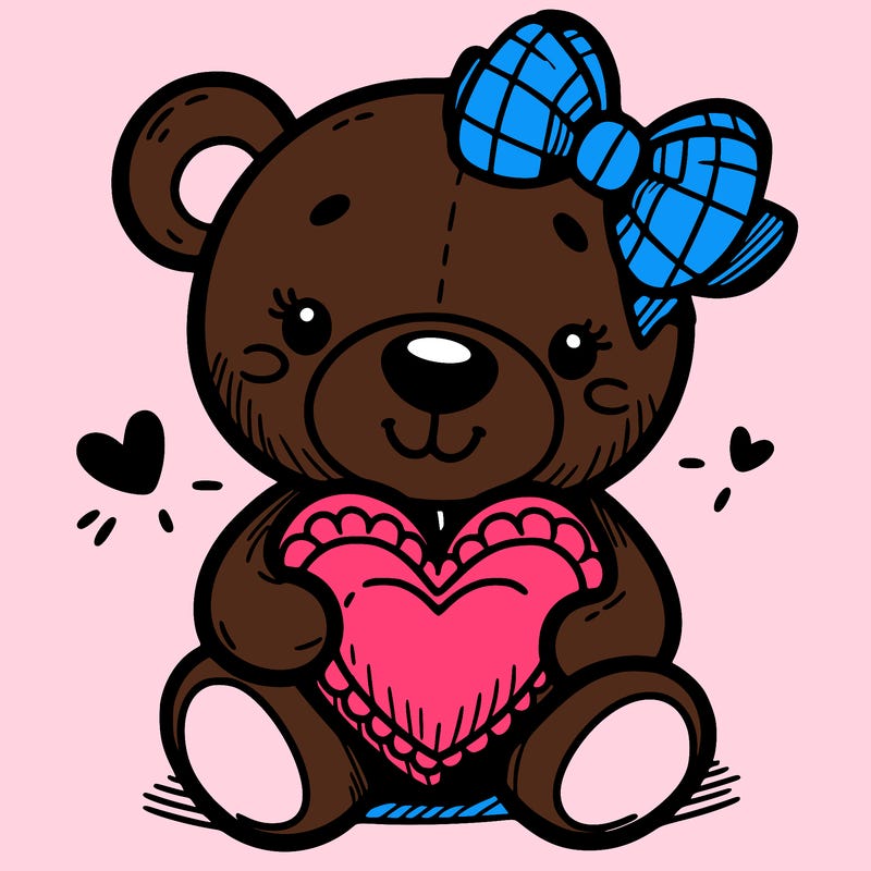 teddy bear hugging a heart