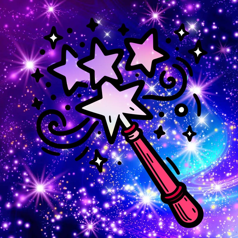 magic wand creating stars