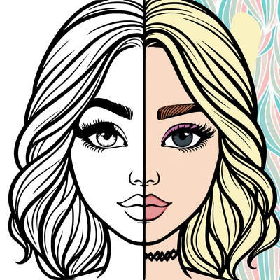 realistic girl split half