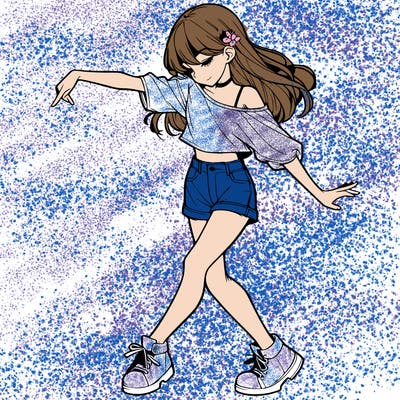 realistic girl danceing