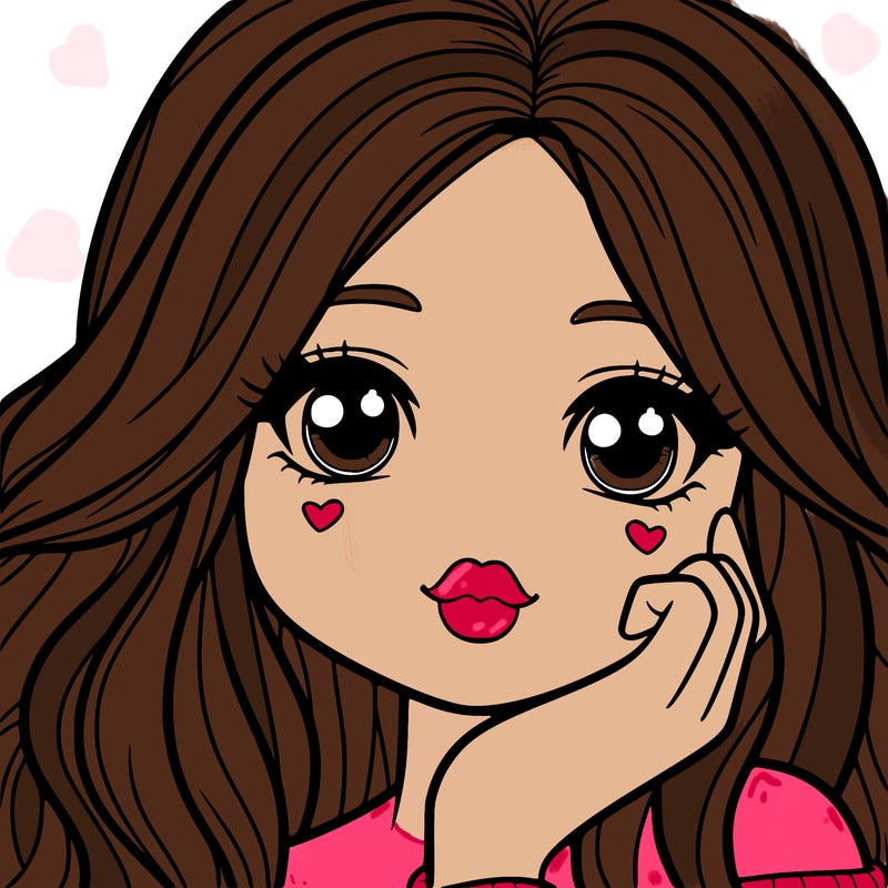 a cute teenage girl with lips