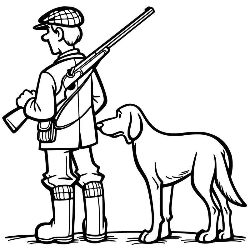 a hunter and his hind dog