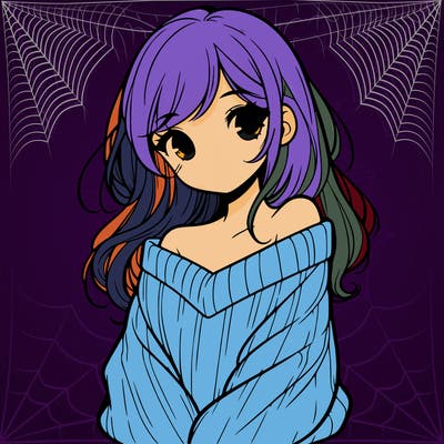 shy pretty girl wearing a sweater that is falling off one shoulder portrait