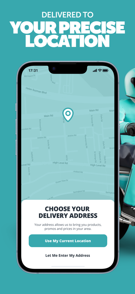 Checkers Sixty60 - Checkers Sixty60 app screen showing delivery address selection on a map