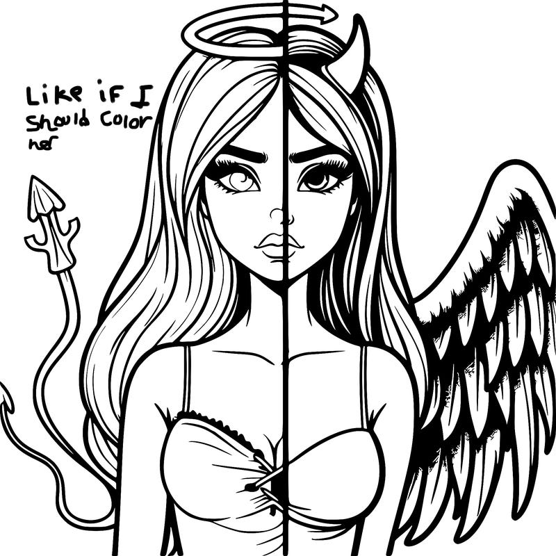 devil vs angel realistic girl