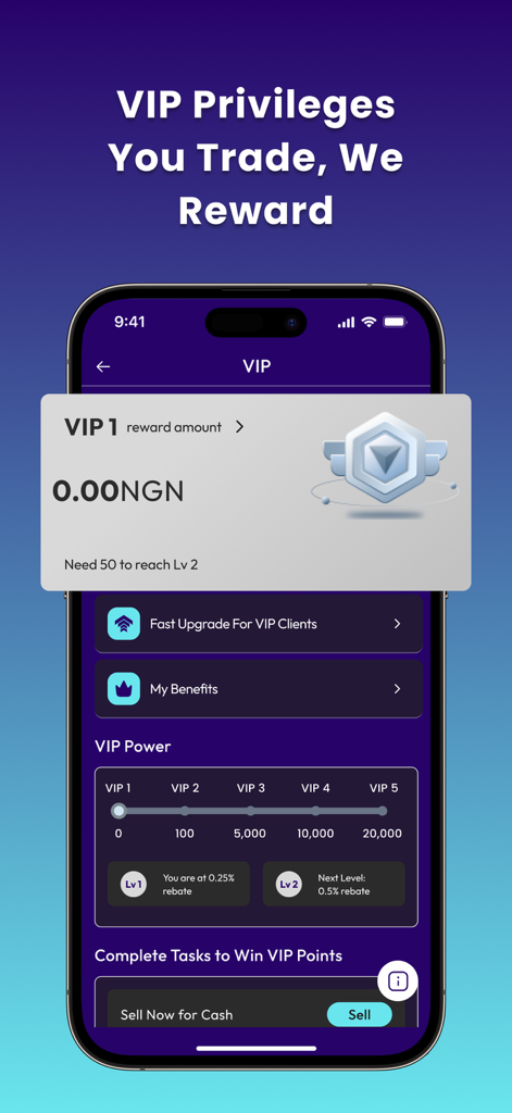GiftCard8:Redeem Gift Cards - A smartphone screen displaying the GiftCard8 VIP program with membership tiers and reward benefits for gift card traders.