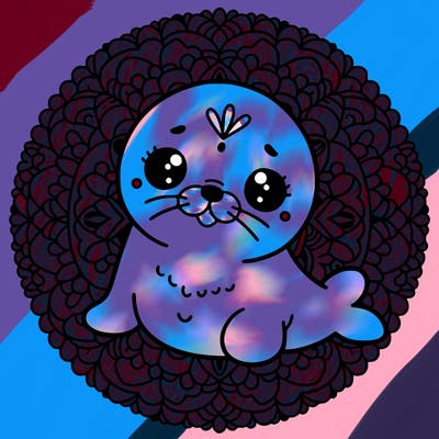 a cute baby seal mandala