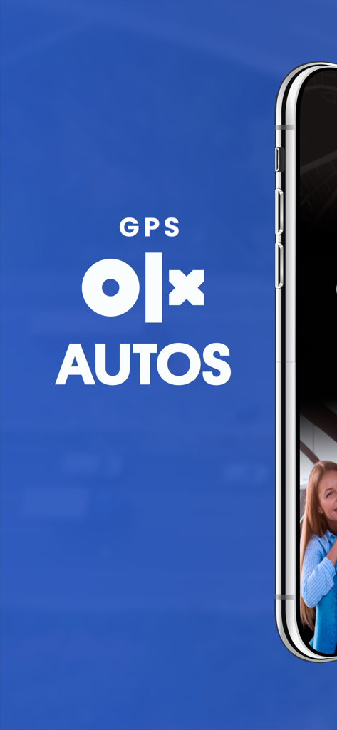 GPS OLX AUTOS - GPS OLX Autos mobile app splash screen featuring the brand logo on a blue background
