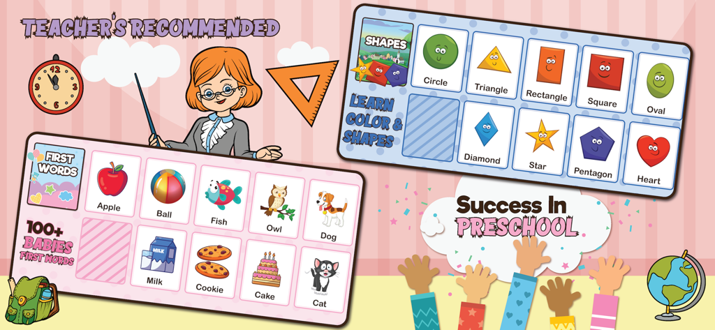 Baby Flash Cards for Toddlers - Educational flashcards for toddlers featuring first words and shapes for preschool success.