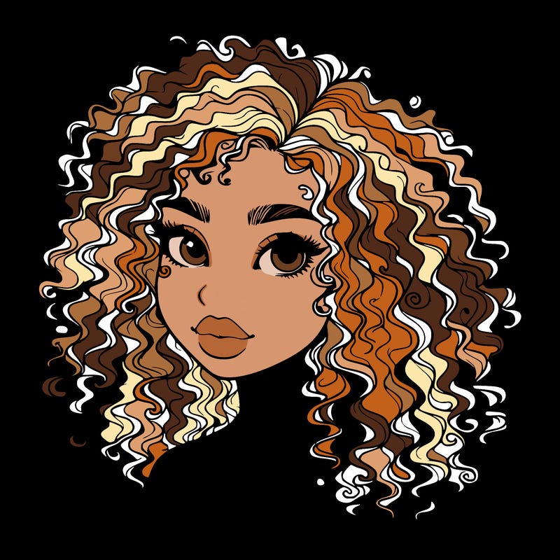 girl with curly hair realistic
