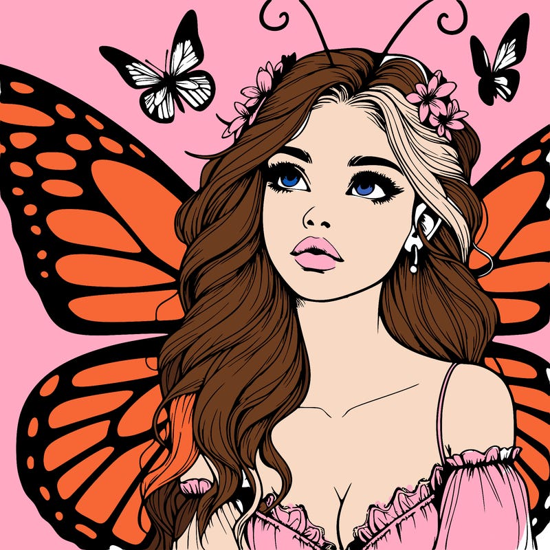 butterfly fairy realistic girl