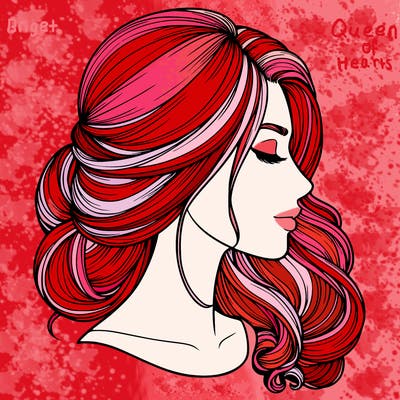 realistic woman's head & hair