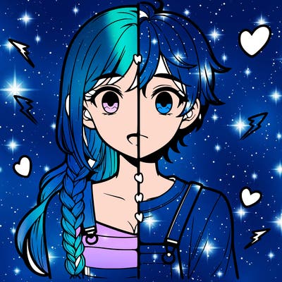 realistic girl boy split