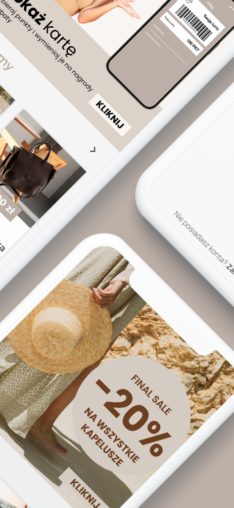 PeP - Fashion - PeP Fashion app interface featuring a digital loyalty card and promotional sales for fashion accessories
