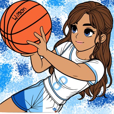 realistic girl playing basketball
