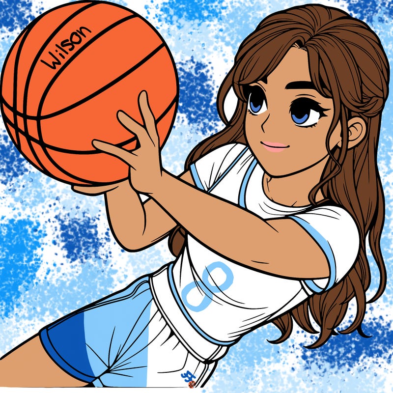 realistic girl playing basketball