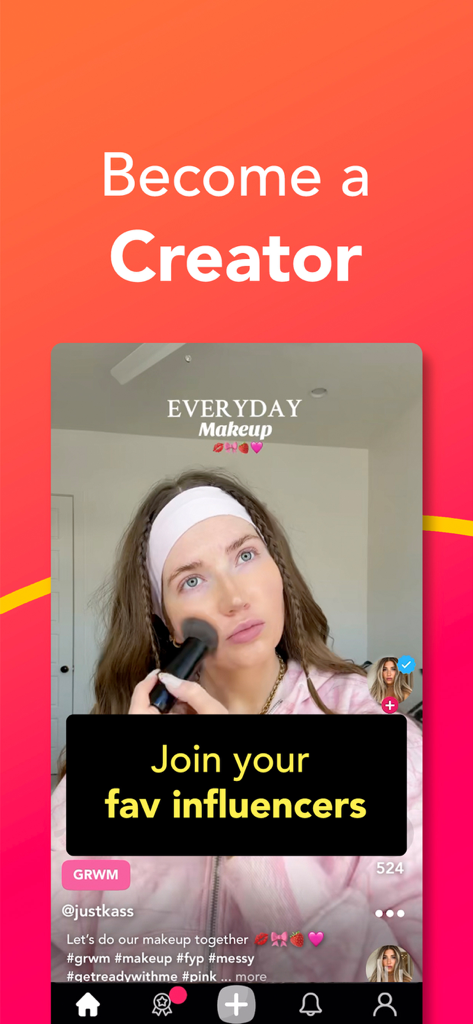 An influencer filming a makeup tutorial on the Coverstar positive social platform
