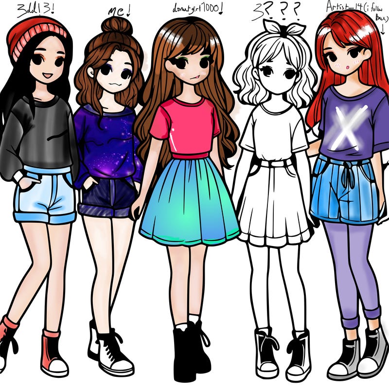 a group of five girls