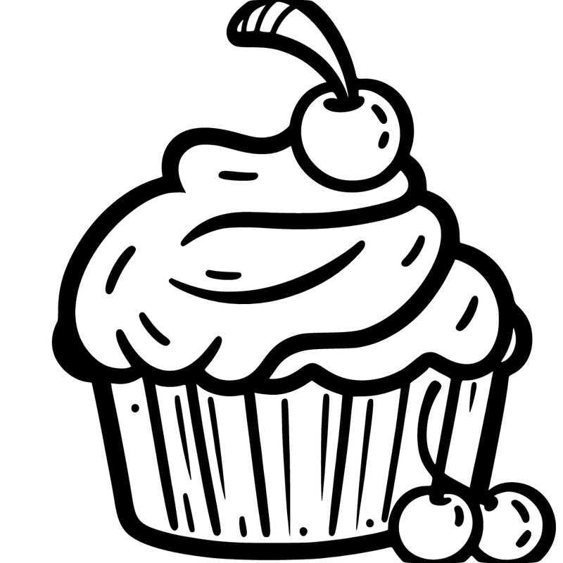 very simple cupcake with a cherry