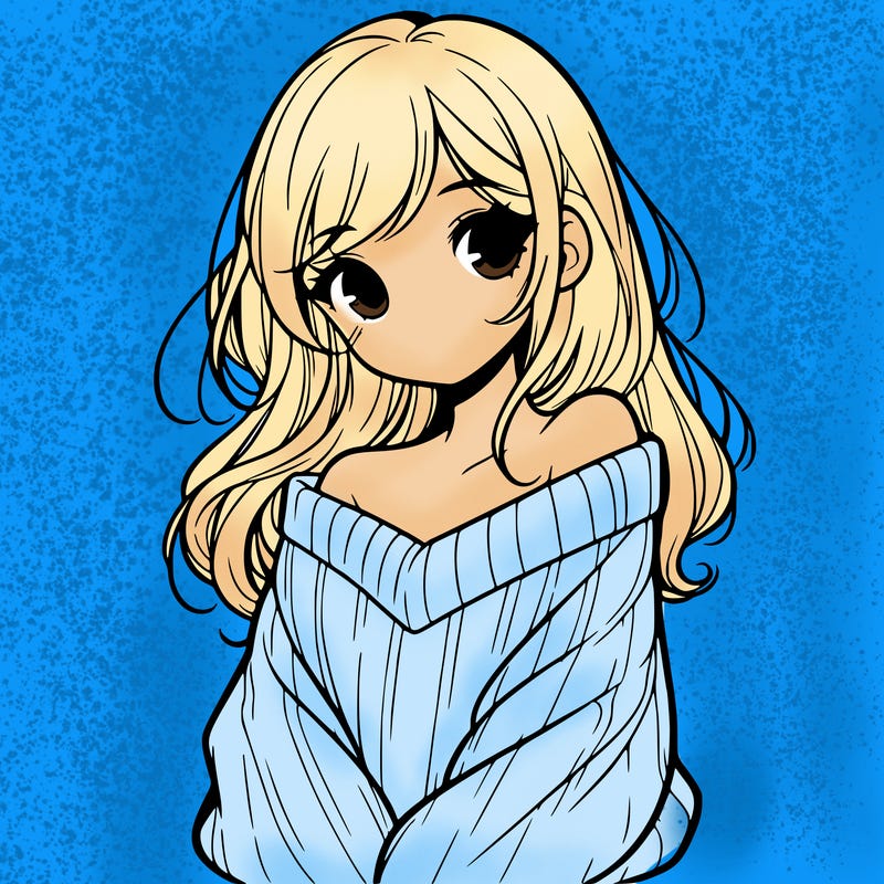 shy pretty girl wearing a sweater that is falling off one shoulder portrait