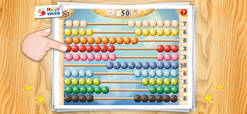 Ábaco virtual educacional para crianças com contas coloridas para aprender contagem e matemática