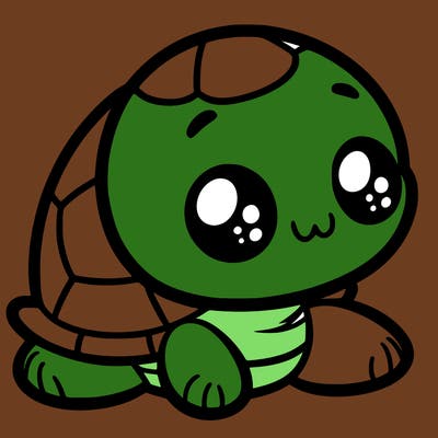 cute little animated turtle