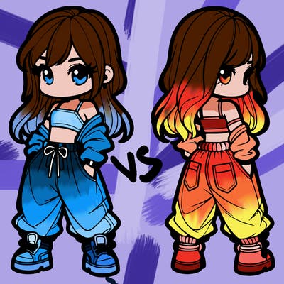 girl in crop top and baggy pants