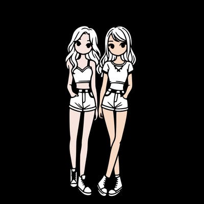 a group of girls wearing crop tops and shorts