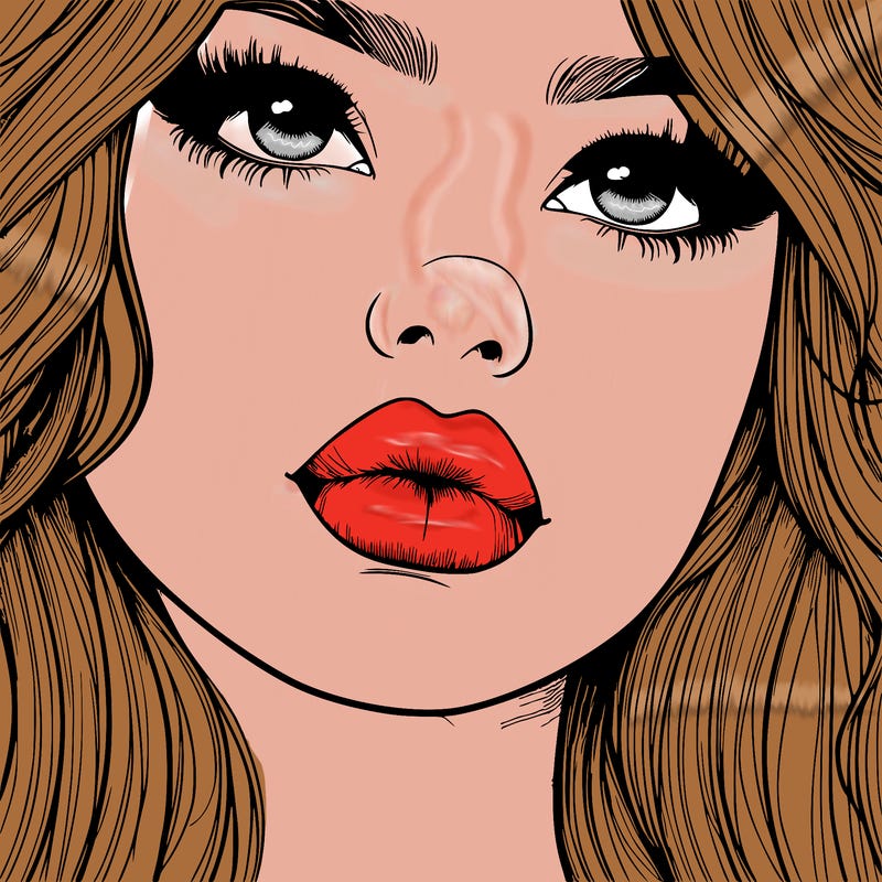 really realistic girl with lips