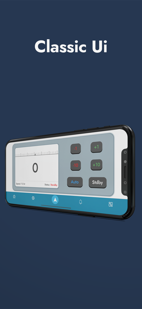 iHoy Captain app classic user interface showing autopilot controls on a smartphone