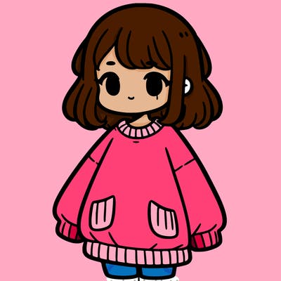 girl with a baggy sweater