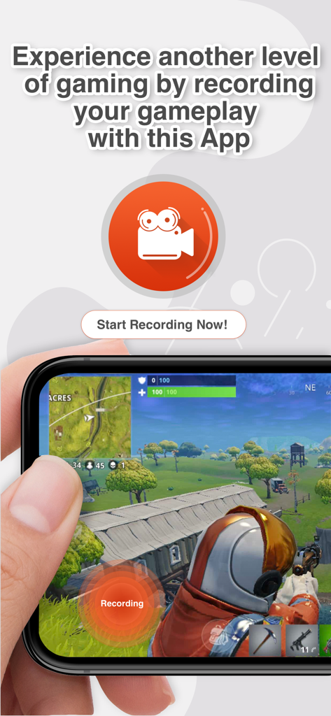 Screen Recorder: The recording - Aplicativo gravador de tela RecPro capturando gameplay de jogos mobile