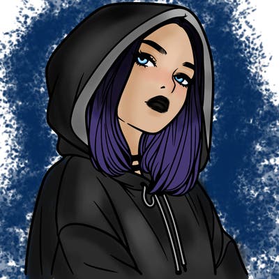 a realistic girl in a hoodie