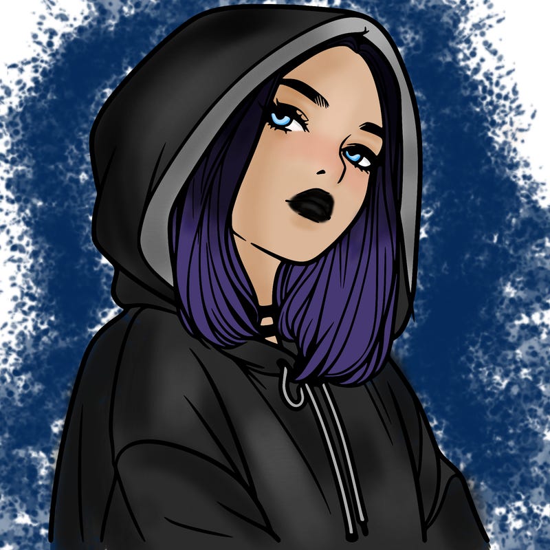 a realistic girl in a hoodie