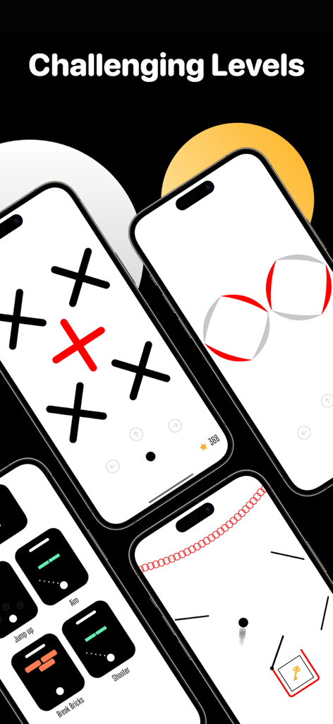 Hit The Island－Fun Arcade Game - Multiple iPhone screens displaying different game modes and challenging levels in Hit The Island