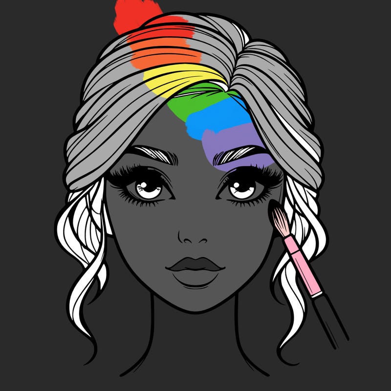 realistic person with makeup