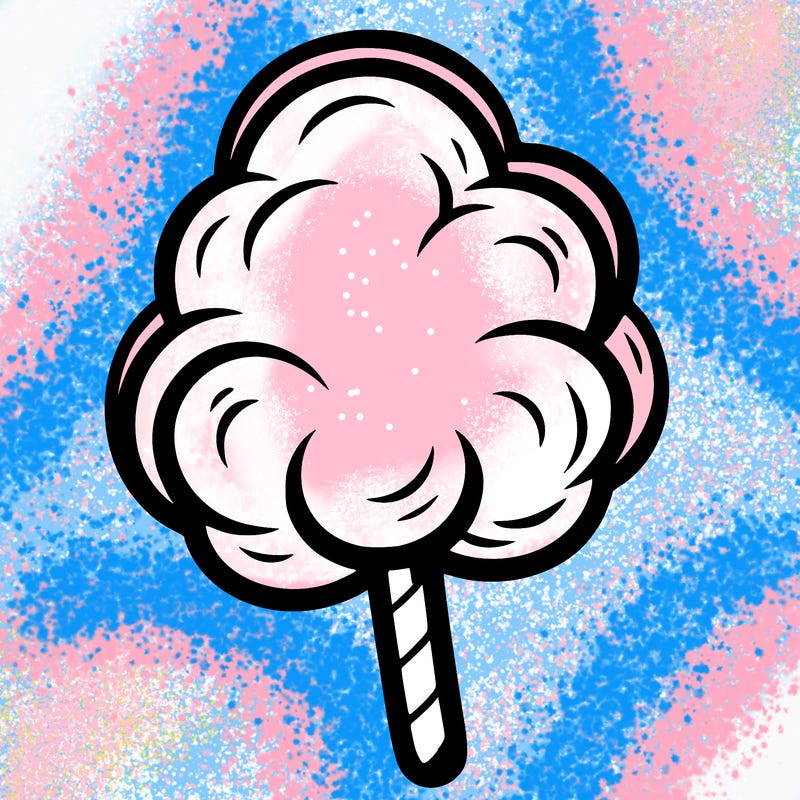 a single cotton candy