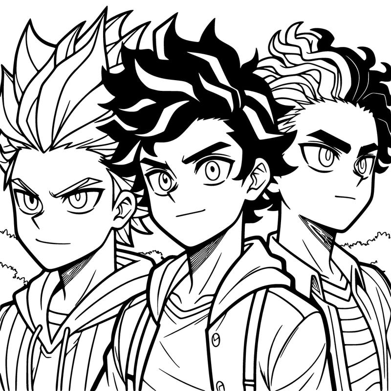 mha bakugo and deku and shoto in the park