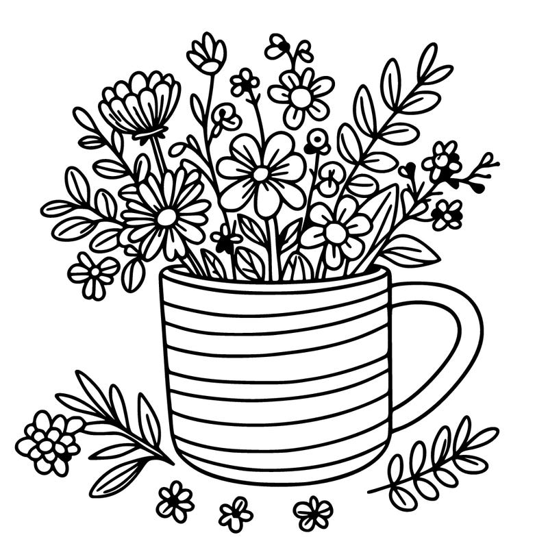 mug with flowers
