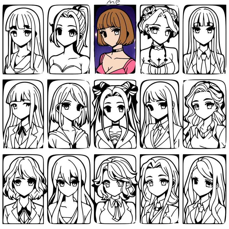 girls that look diffrent anime