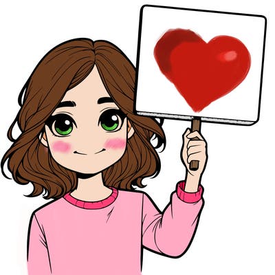 realistic girl holding up a sign