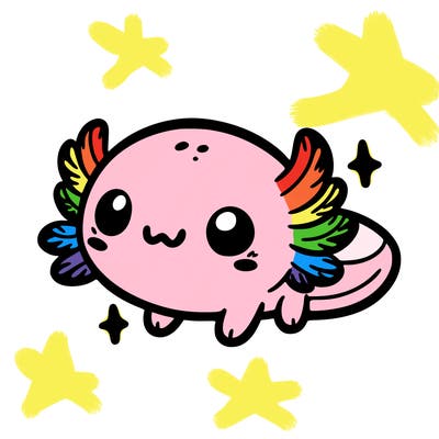 cute easy baby axolotl