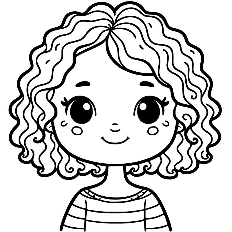 girl with short curly hair