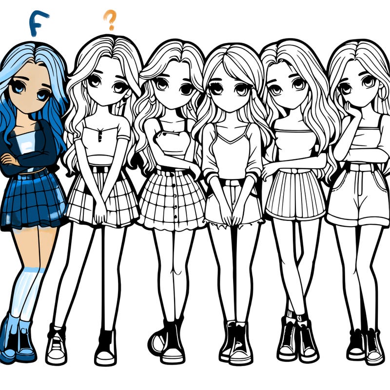 a group of girls realistic