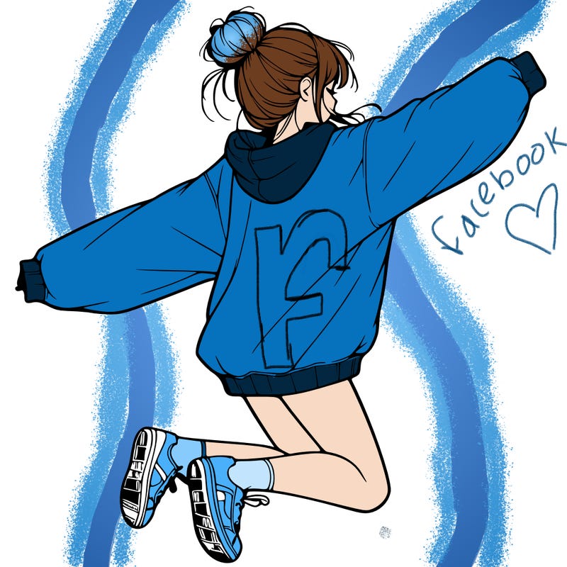 realistic girl jumping with a bun and oversized sweatshirt